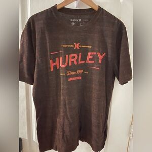 Hurley Brown Tee with Red Print